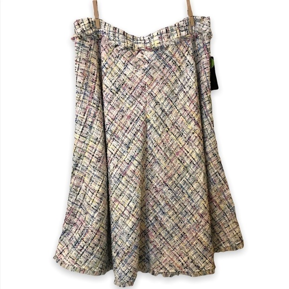 WORTHINGTON Skirt Multi Color with Fringe Lined Womens Size 14 - Picture 2 of 9